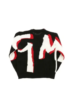 Pullover nero con ricamo logo