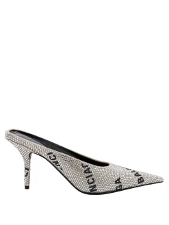 Sabot in camoscio con strass all over