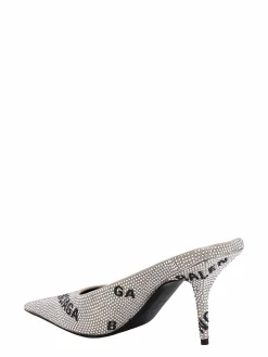 Sabot in camoscio con strass all over