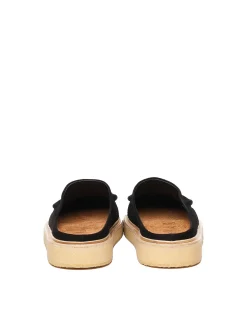 Sabot In Camoscio Nero Con Suola In Para