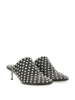Sabot in pelle con borchie