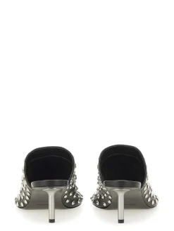 Sabot in pelle con borchie