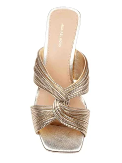 Sabot in pelle metallizzata