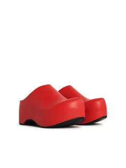 Sabot in pelle rossa