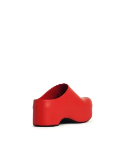 Sabot in pelle rossa