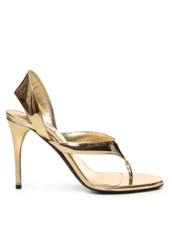 Sandali a flip-flop in pelle laminata