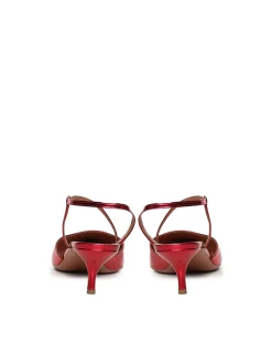 Sandali demi in pelle specchio