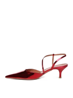Sandali demi in pelle specchio