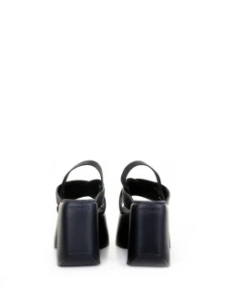 Sandali Platform In Pelle E Canvas