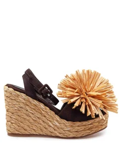 Sandalo Carlina In Camoscio Con Fiore