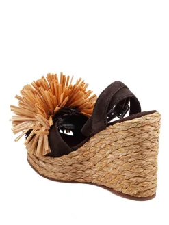 Sandalo Carlina In Camoscio Con Fiore