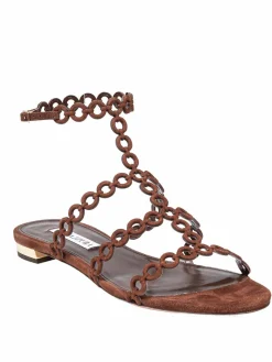 Sandalo Flat Infinity Chain In camoscio