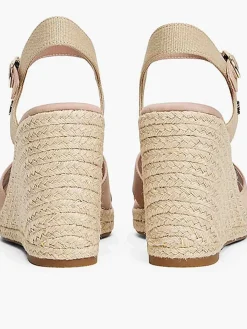 Satinato alto cuneo espadrille