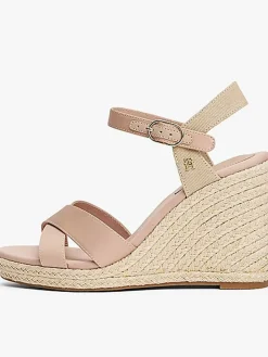 Satinato alto cuneo espadrille