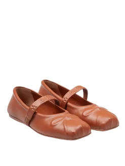 Scarpe Mary Jane In Pelle Con Fiocco