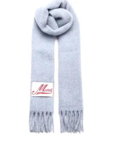 Sciarpa in alpaca garzata azzurra