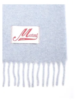 Sciarpa in alpaca garzata azzurra