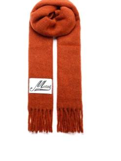Sciarpa in alpaca garzata color Terracotta