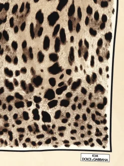 Sciarpa in twill di seta stampa leopardo