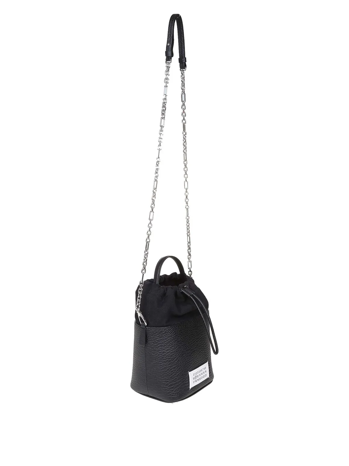 Secchiello small 5ac in pelle e tessuto