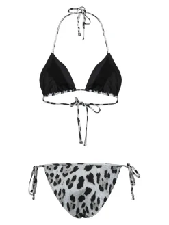 Set bikini con stampa leopardata