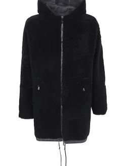 Shearling Reversibile Con Cappuccio
