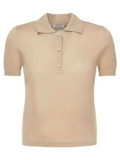 Shirt di polo di cotone con logo ricamato
