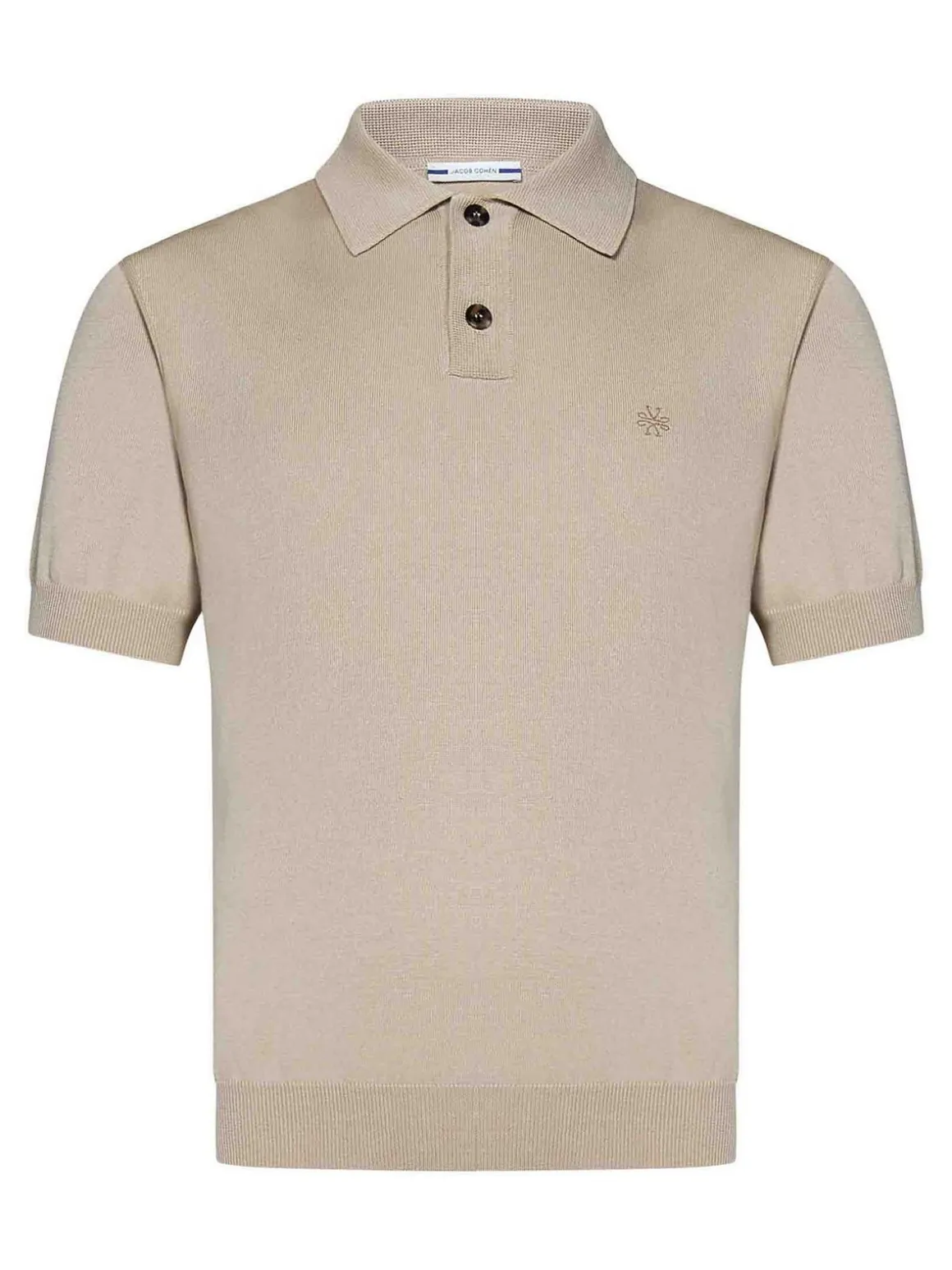 Shirt polo a maniche corte in maglia beige