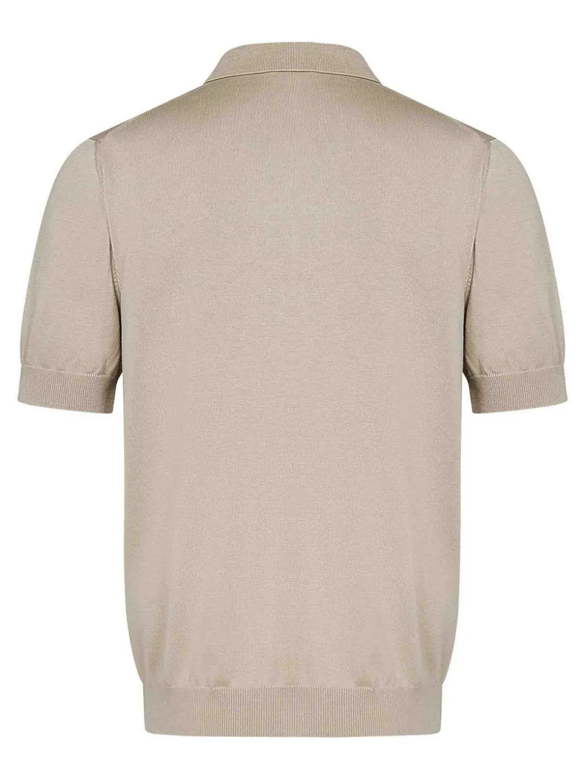 Shirt polo a maniche corte in maglia beige