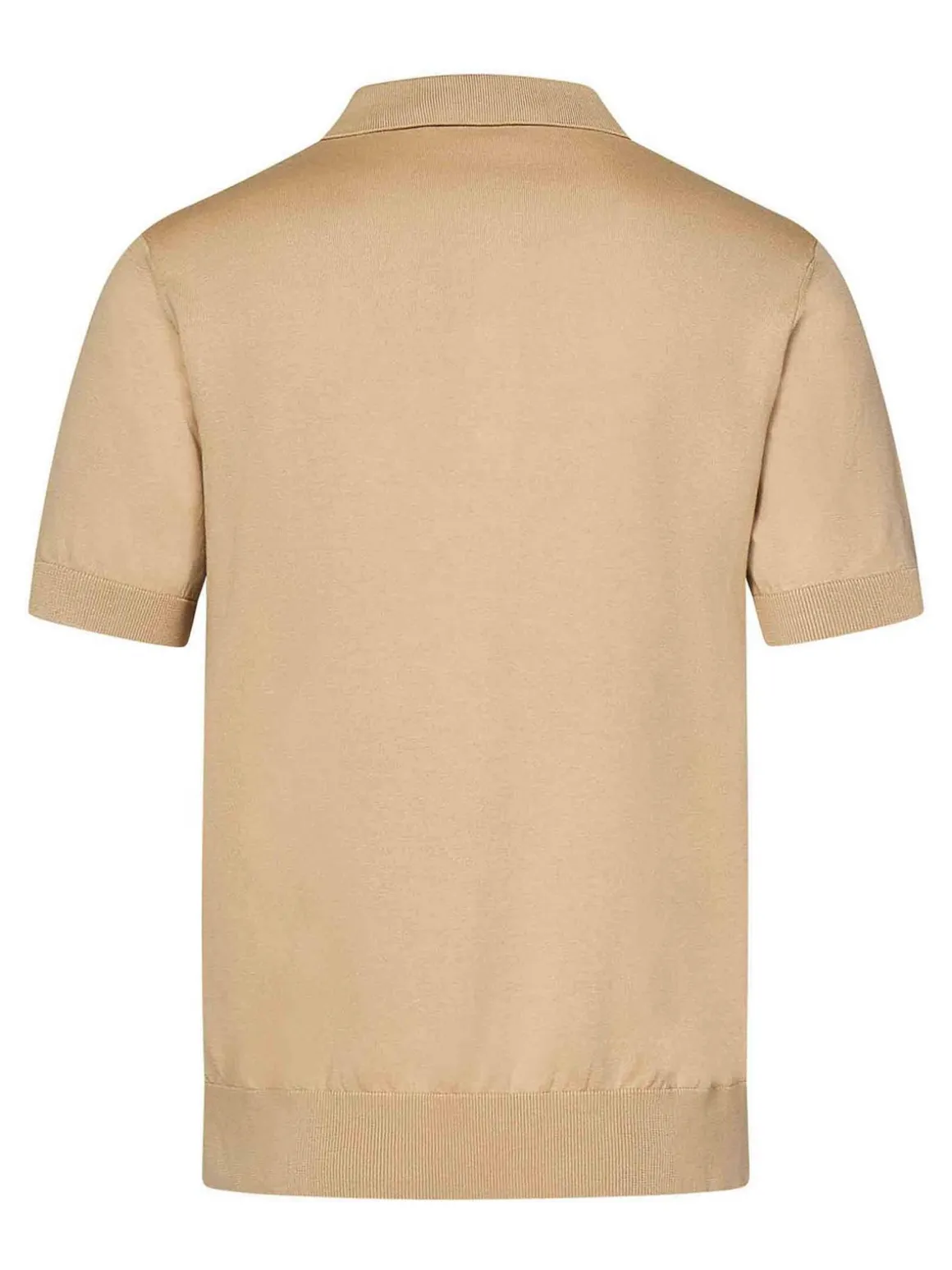 Shirt polo a maniche corte in maglia beige