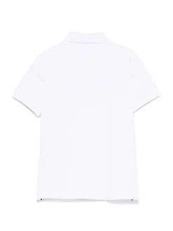 Shirt polo bianco con logo e bottoni
