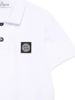 Shirt polo bianco con logo e bottoni