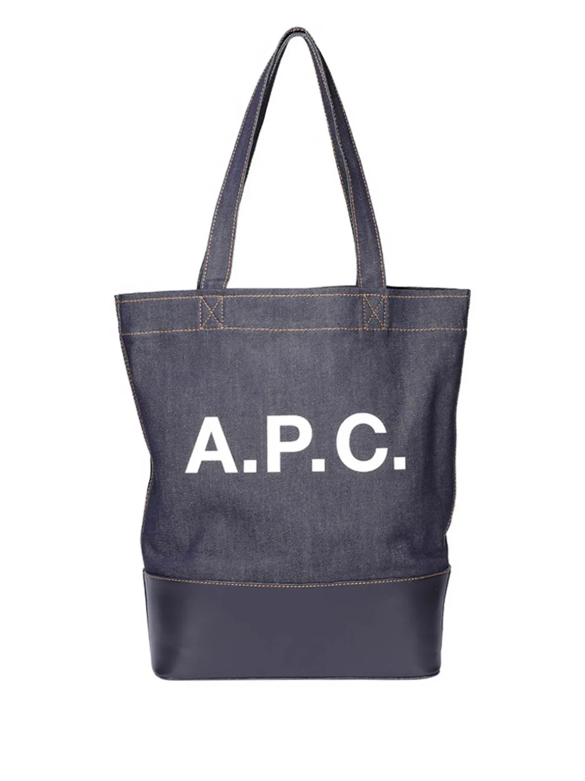 Shopper Axel in denim e pelle