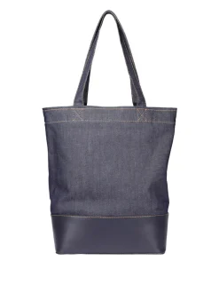 Shopper Axel in denim e pelle