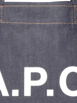 Shopper Axel in denim e pelle