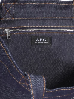 Shopper Axel in denim e pelle