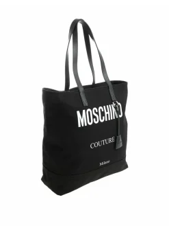 Shopper in tessuto nero logata