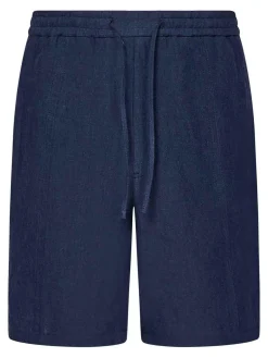 Shorti di lino blu