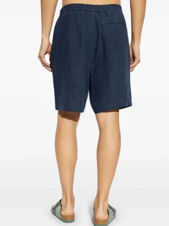 Shorti di lino blu