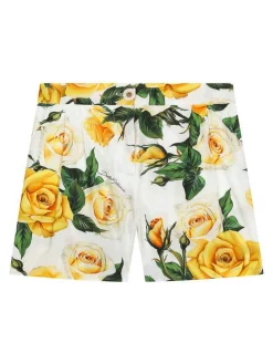 shorts con stampa di rose
