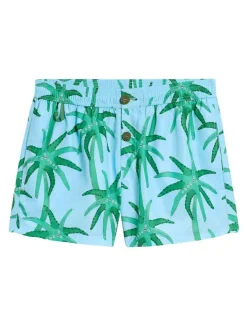 Shorts da spiaggia a motivi blu e verdi