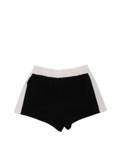 Shorts neri e bianchi in felpa di cotone