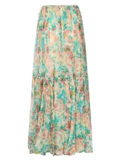 Silk raccolto maxi gonna