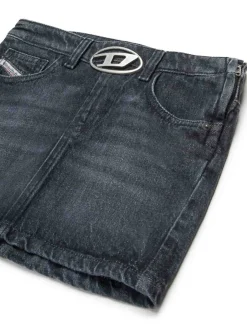 Skirt Mini in denim con logo