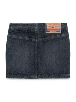 Skirt Mini in denim con logo