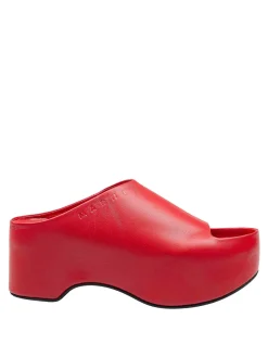 Slide Con Zoccolo Chunky In Pelle
