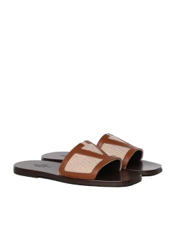 Slide Viva superstar sandalo in cuoio nappa