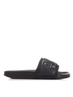 Sliders in pelle logata nera