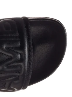Sliders in pelle logata nera
