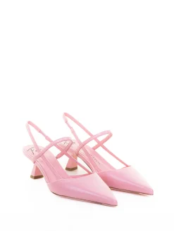 Slingback dcollet a nappa rosa